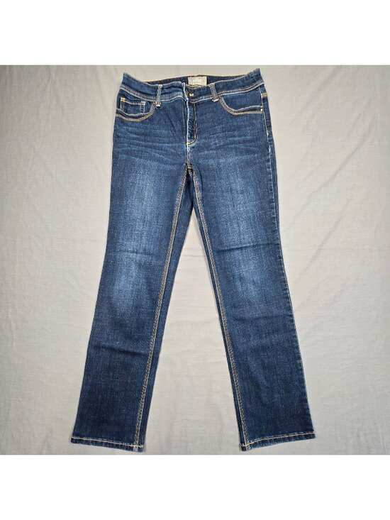 Chico's Denim - Chicos 0.5 6 Short Jeans Blue So Slimming Straight Leg Stretch Denim